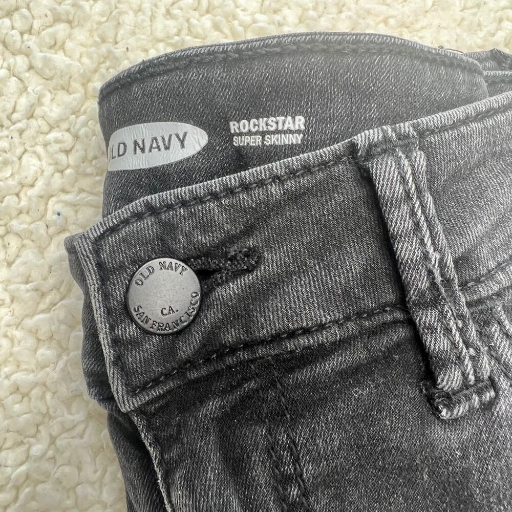 Old Navy Rockstar Super Skinny Black Stone Wash 4 - Picture 2 of 10
